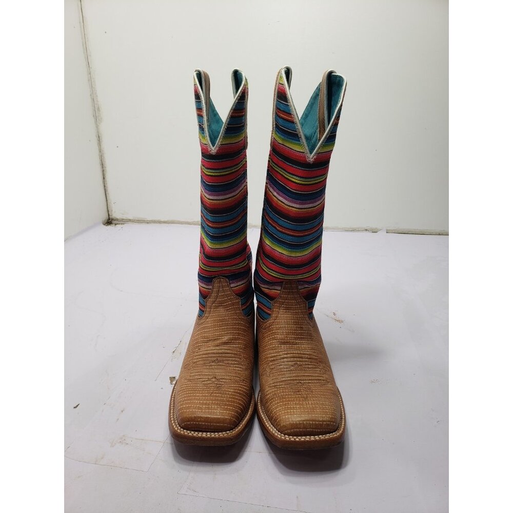 Ariat Gringa Serape Boots 10018500 Women’s 9B Square Toe Lizard Print Embossed